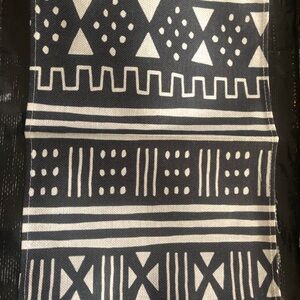 Black and White Geometric Patterned Fabric